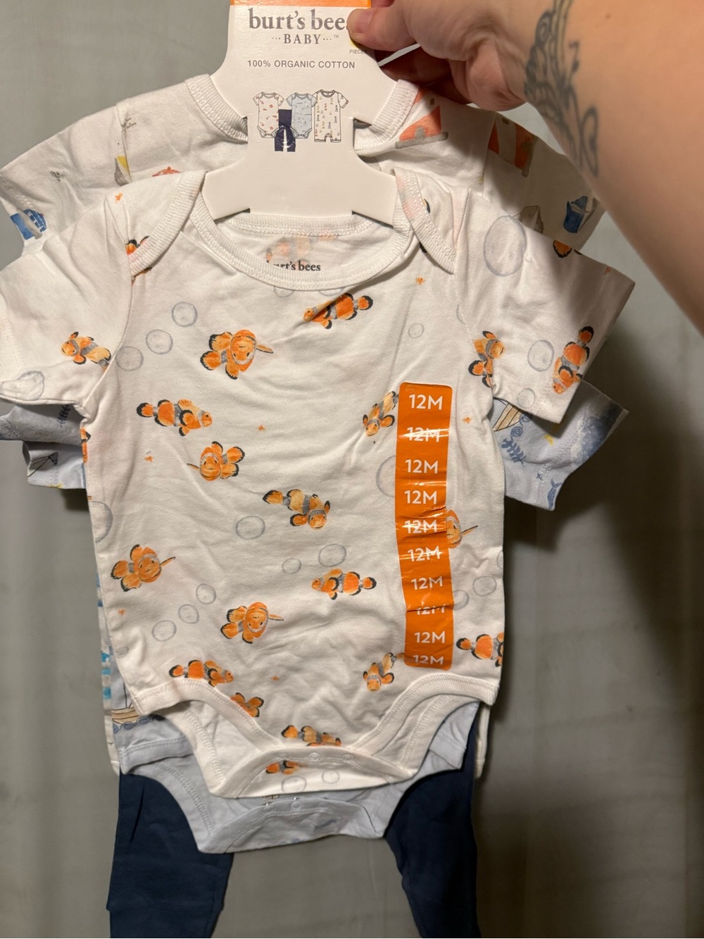 Burt's Bees Baby White Short Sleeve 4 piece Bodysuit outfit